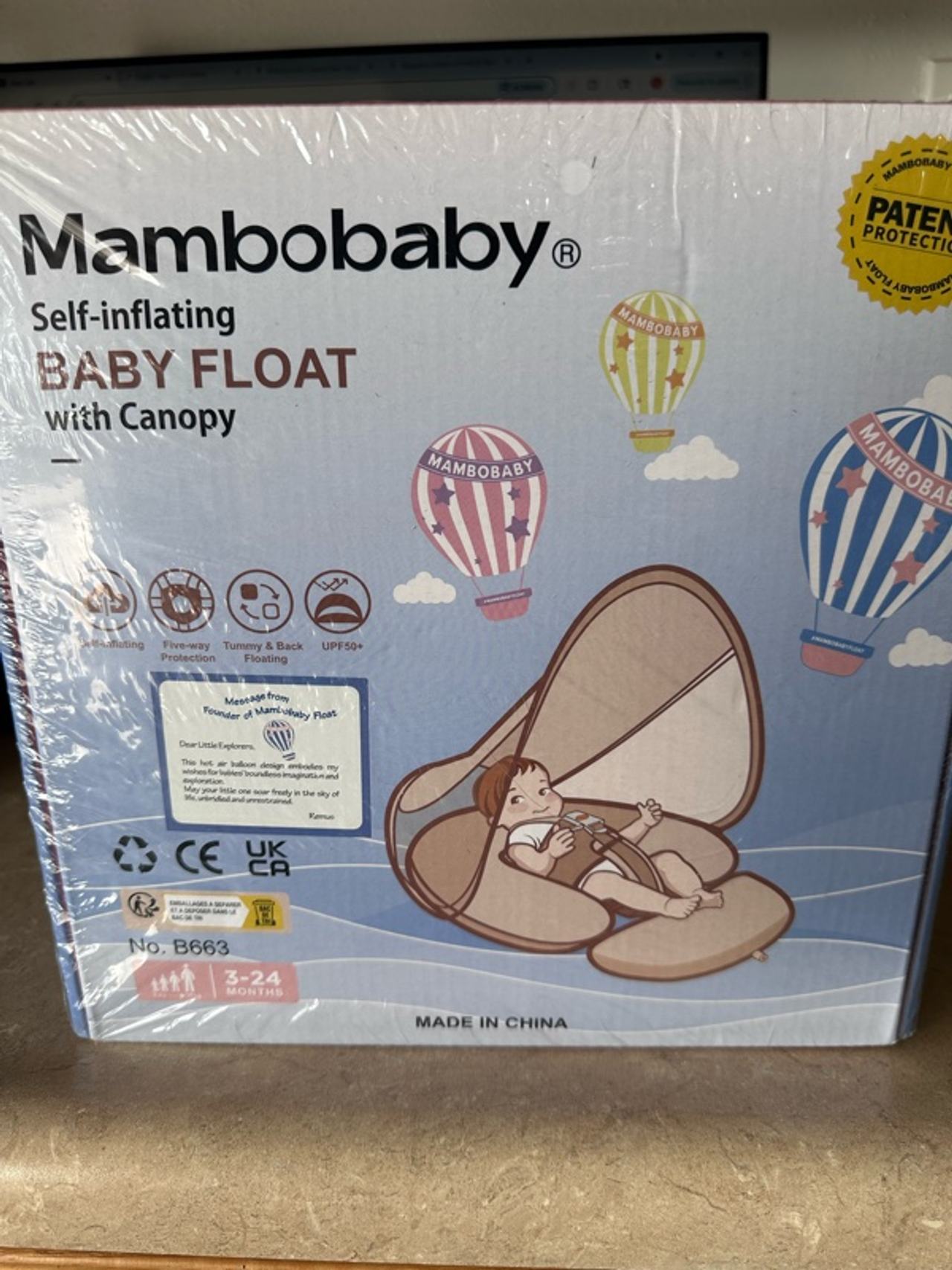 Mambobaby Non-Inflatable Baby Float with Canopy