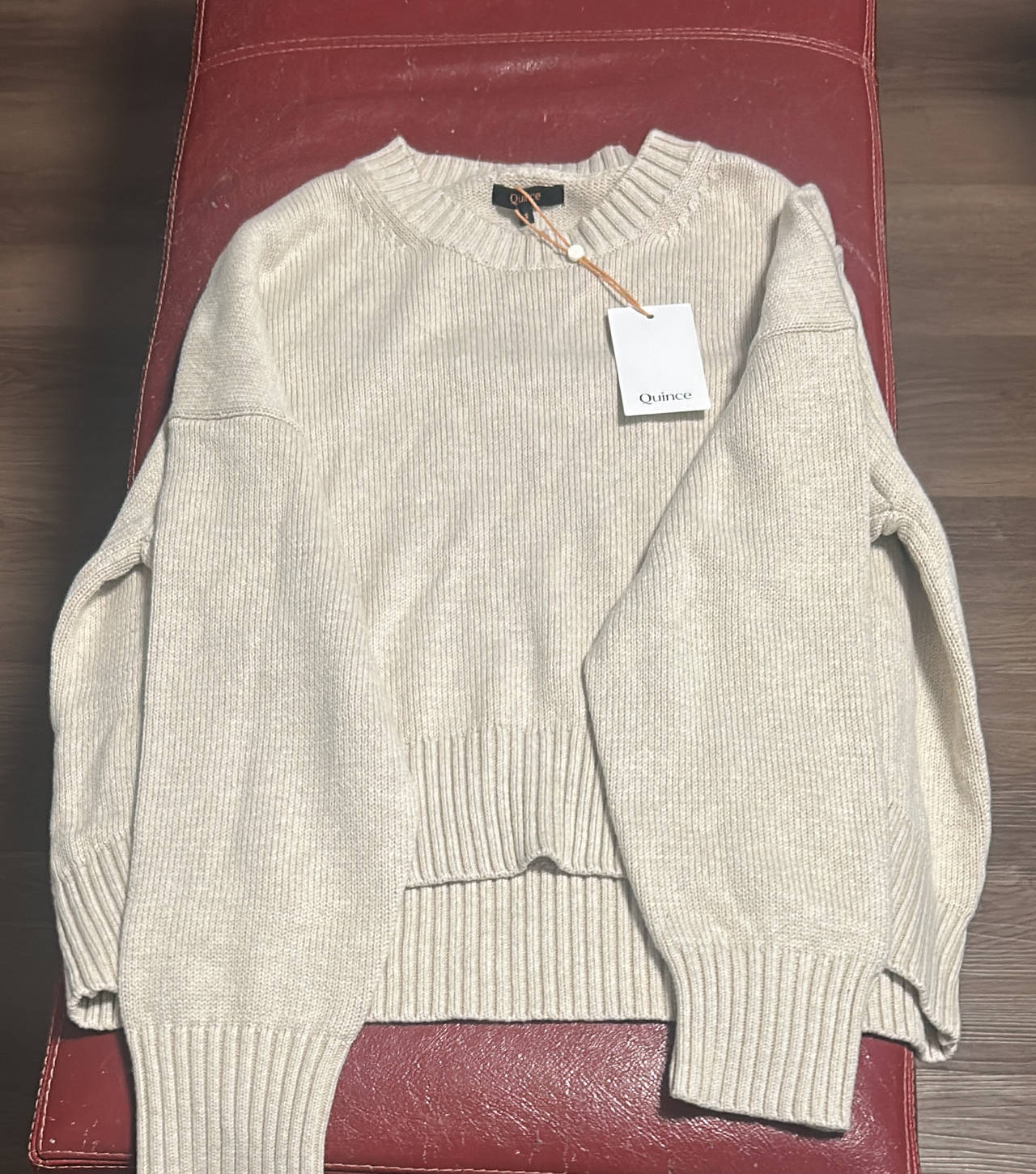Quince Mongolian Cashmere Fisherman Crewneck Sweater
