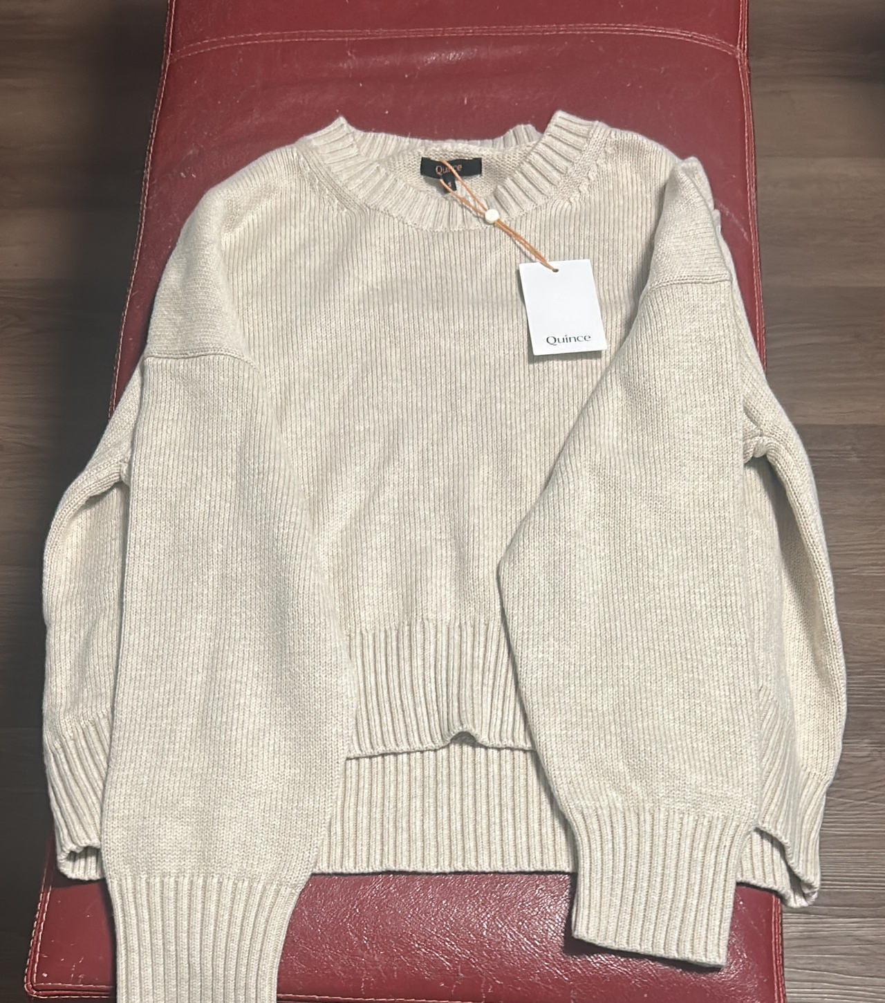 Quince Mongolian Cashmere Fisherman Crewneck Sweater