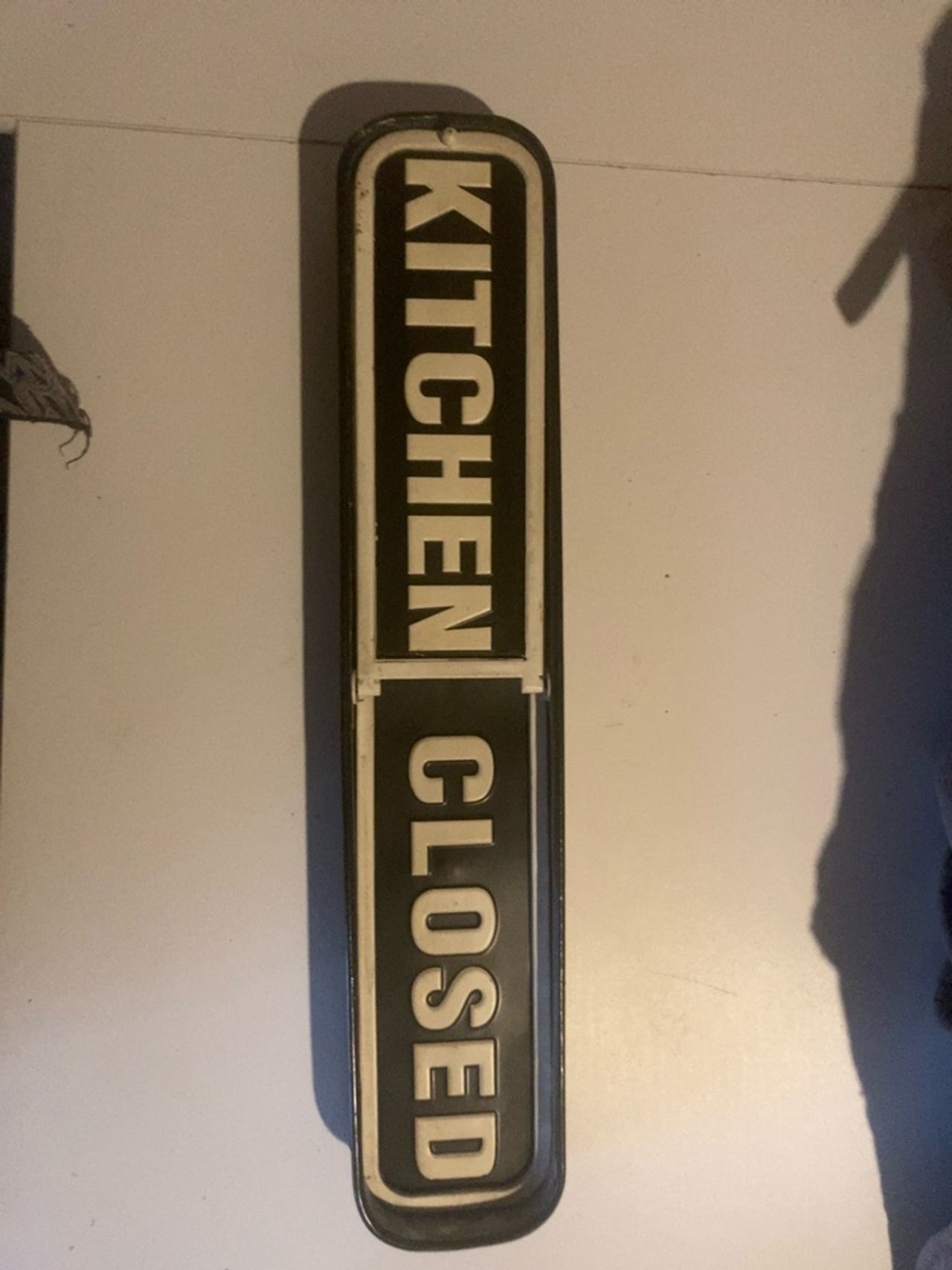 Parisloft Kitchen Open/Closed Metal Sign White 12"x4.8"