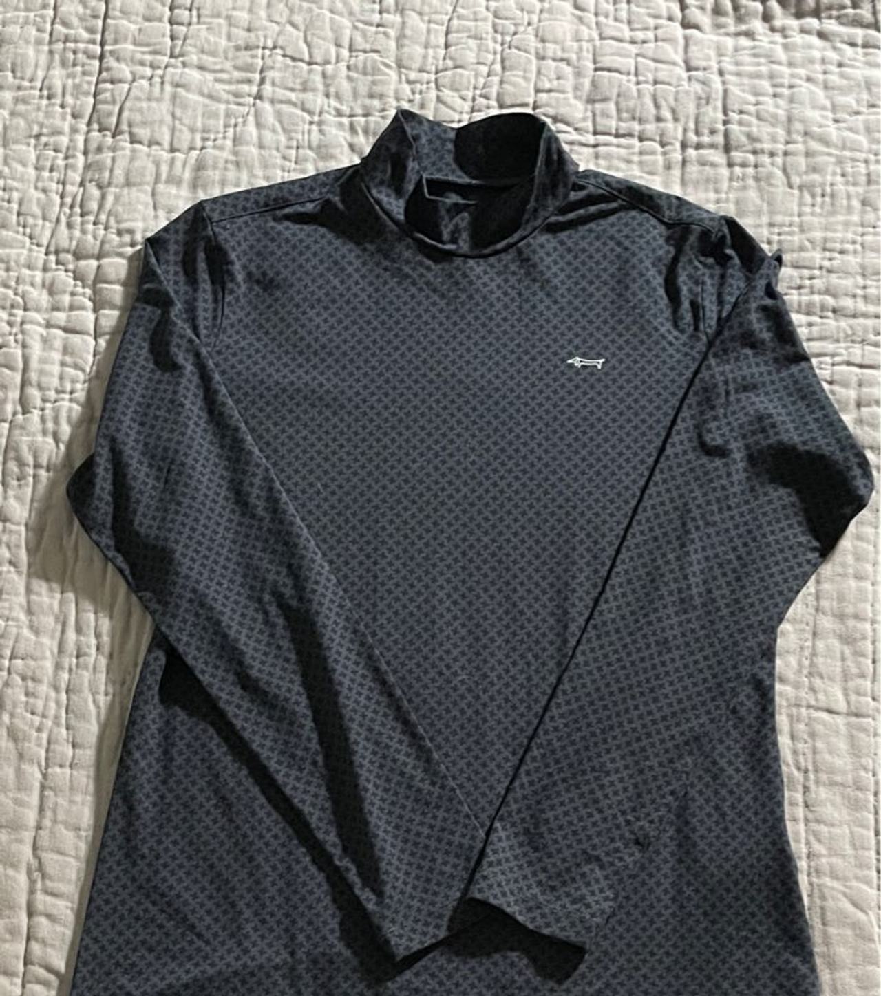 Le Basix Mock Neck Long Sleeve Performance Shirt Size L (Asian 100) Gray