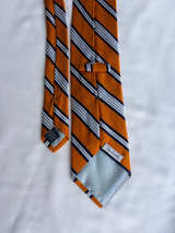 Façonnable Orange Striped Silk Tie - Image 1