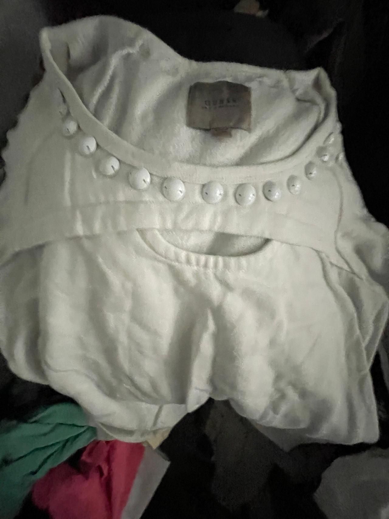 Guess Women's White Sleeveless Top