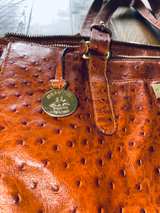 Dooney & Bourke Ostrich Leather Tote Bag Brown - Image 8