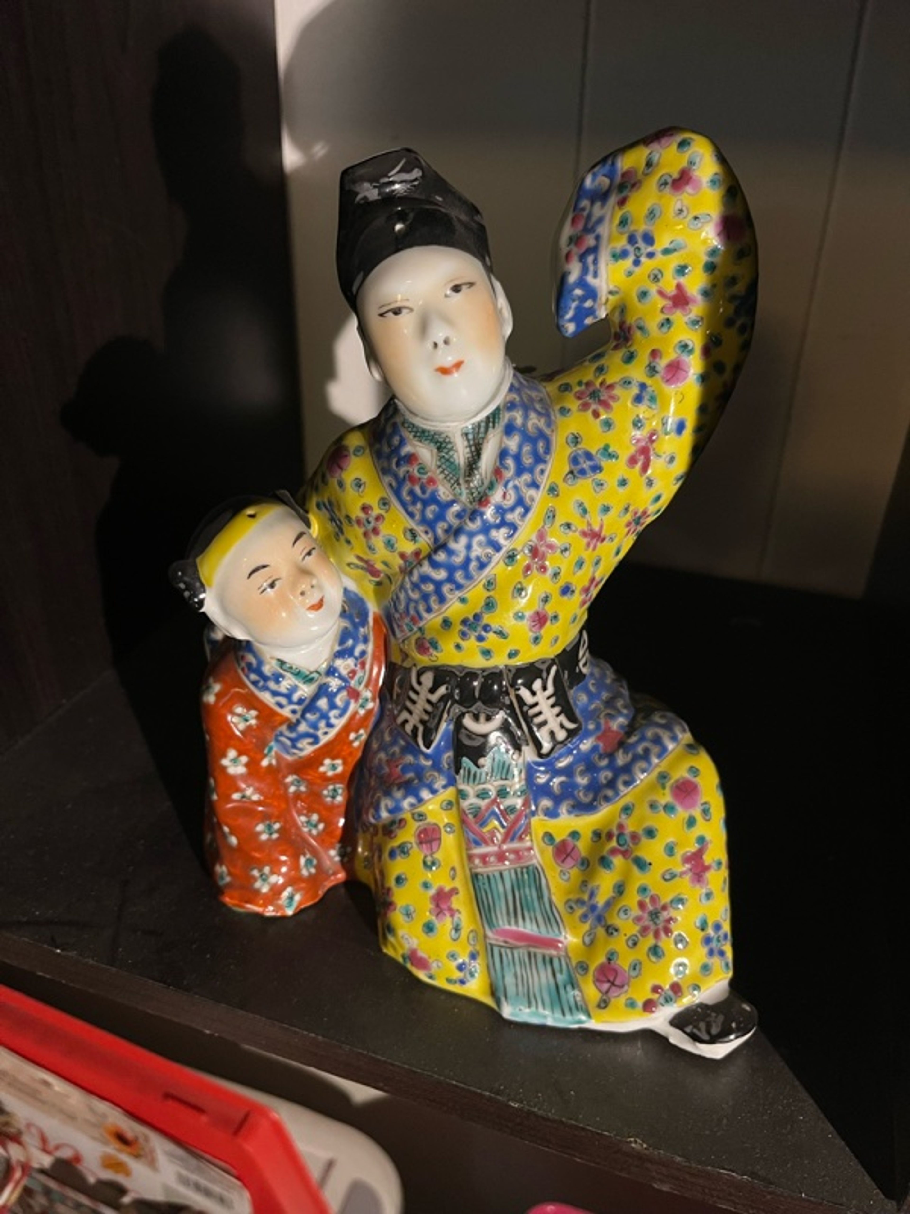 Chinese Porcelain Emperor and Empress Figurine Pair