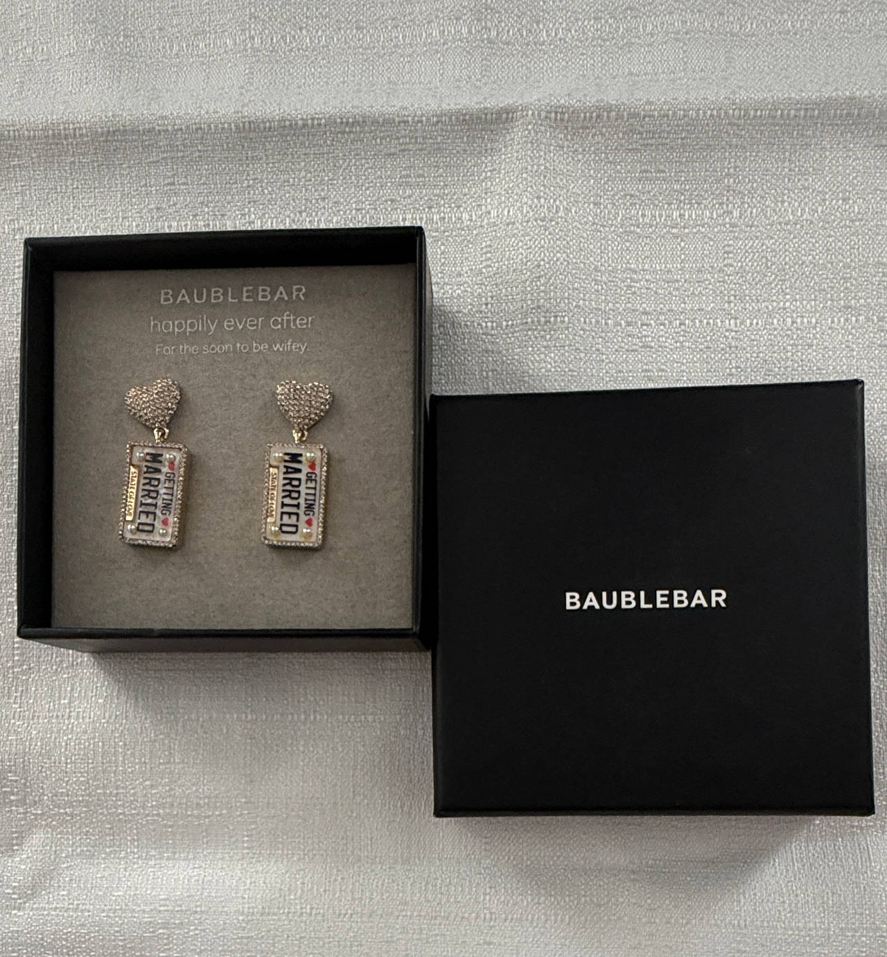BaubleBar Getting Married License Plate Earrings
