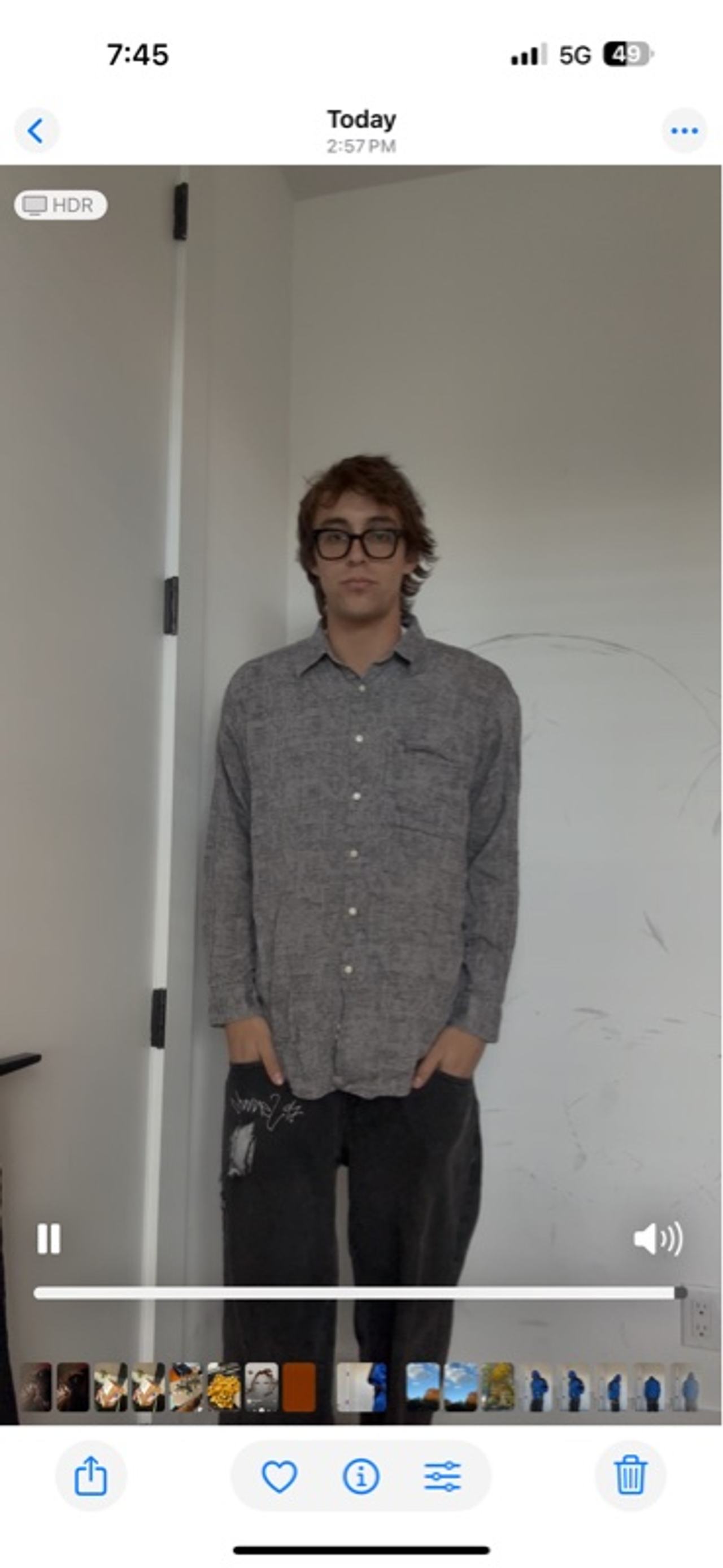 grey cotton vintage button up shirt 