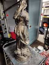 Vintage Peasant Girl with Wheat Statue - Image 3