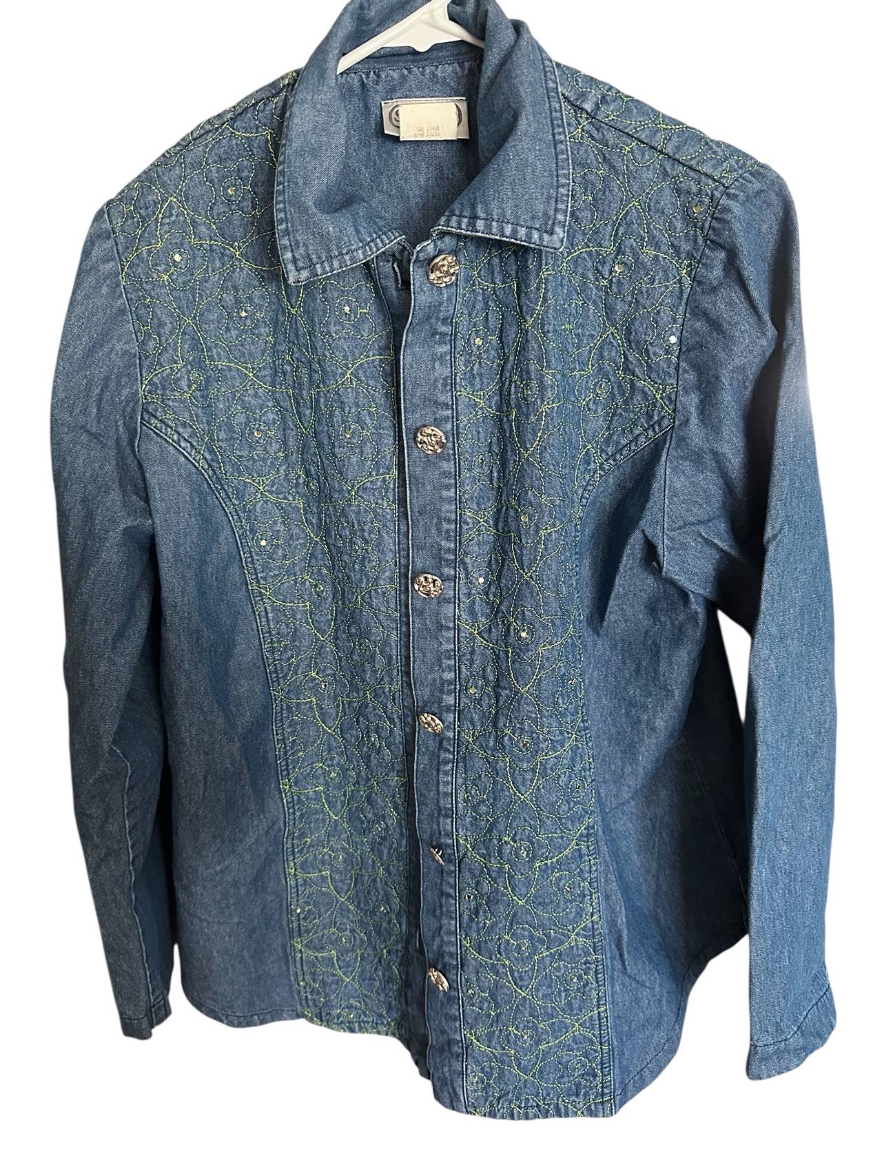 Vintage St Germain  Embroidered Denim Jacket