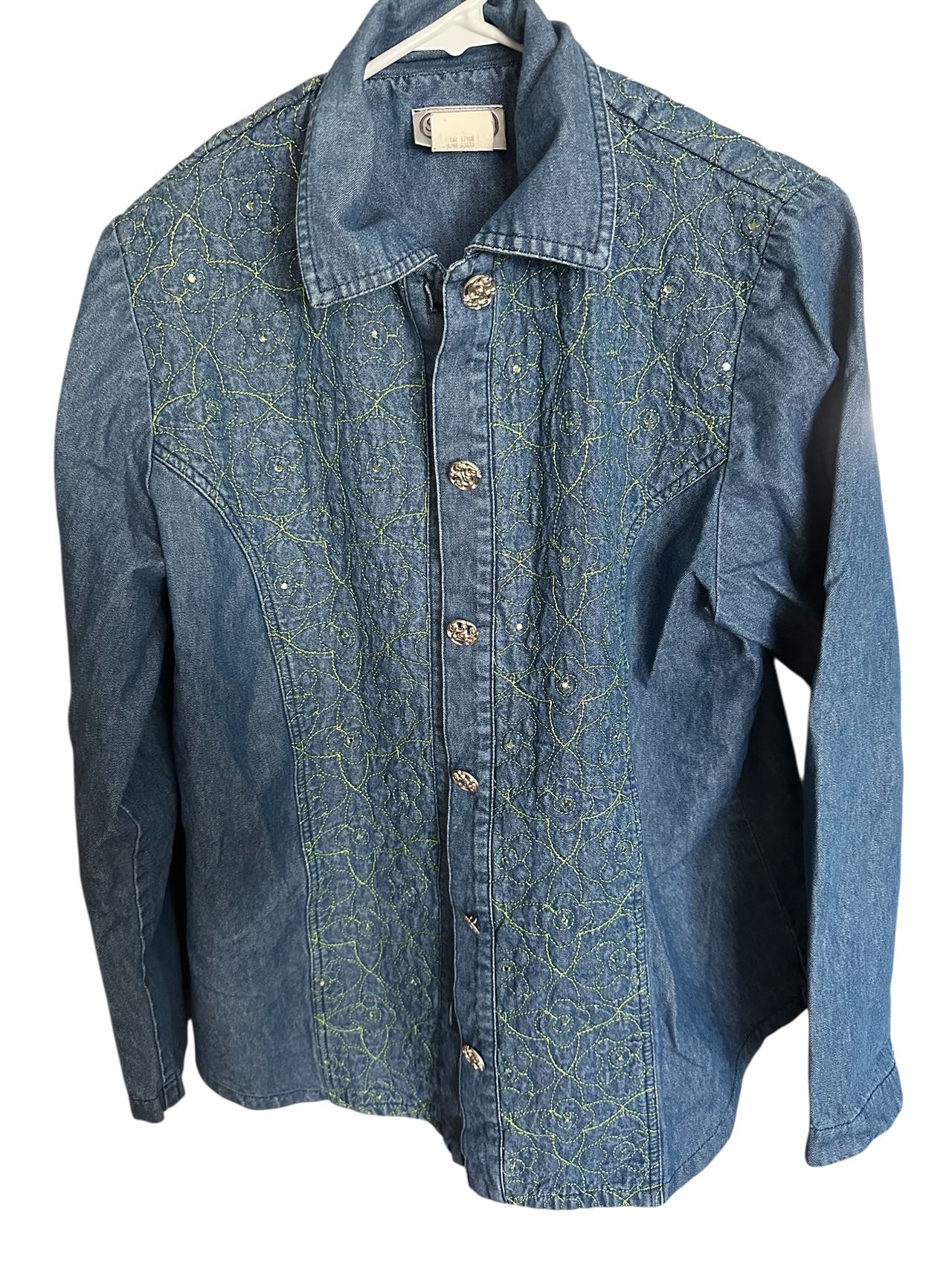 Vintage St Germain  Embroidered Denim Jacket