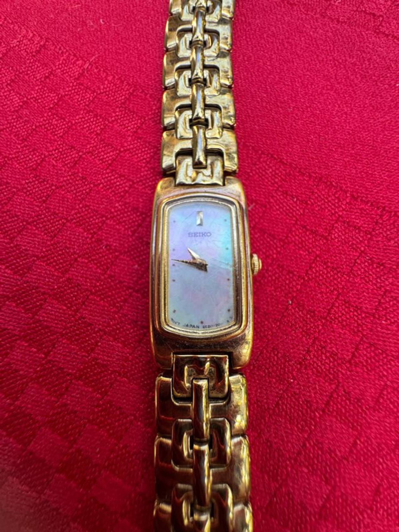 Seiko Women's Gold-Tone Rectangular Watch