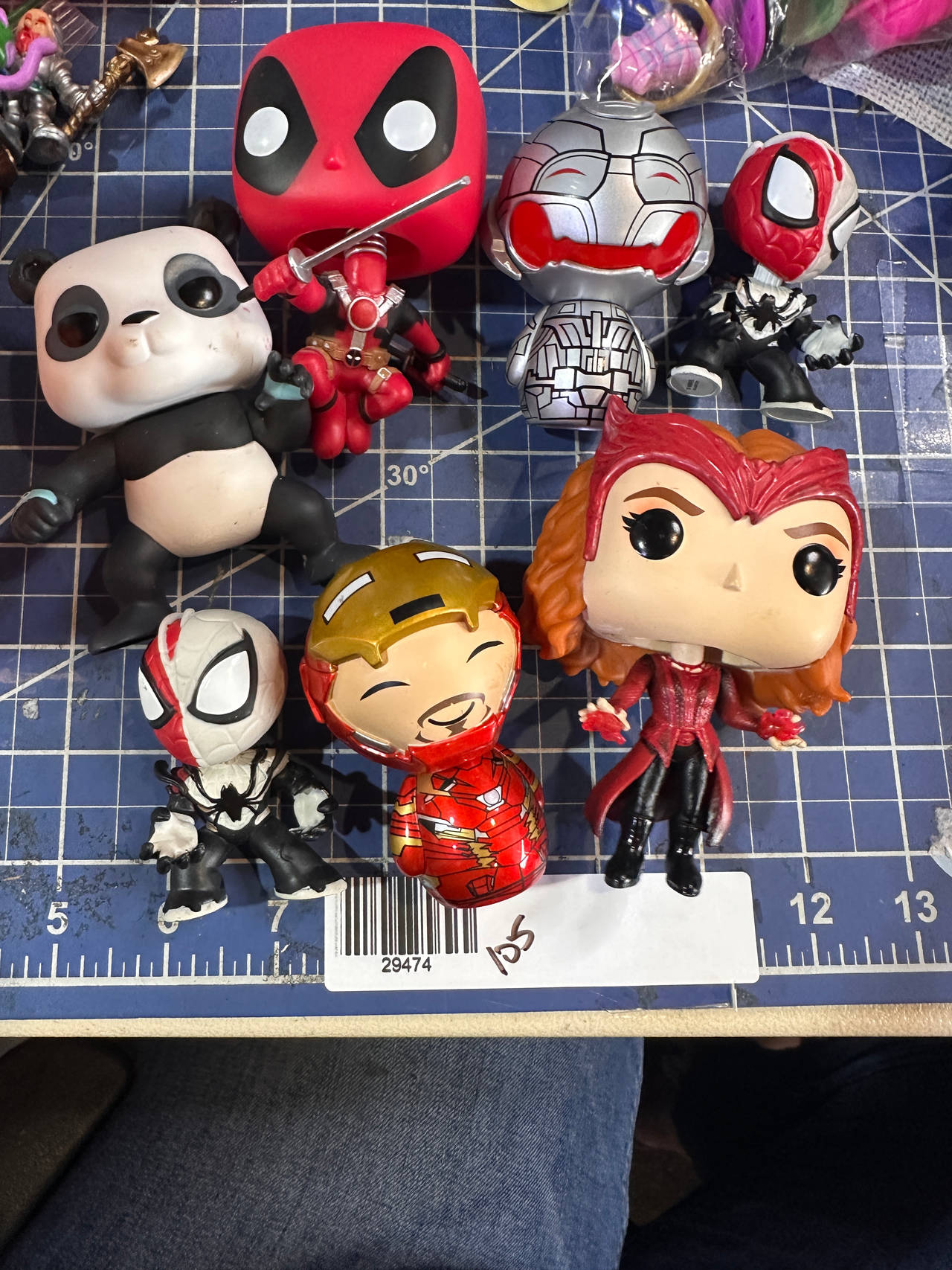 Funko Pop Marvel loose figures Spider-Man, Iron Man Deadpool 105  29474