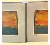 Set of 2 Framed Abstract Landscape Prints - Image 2