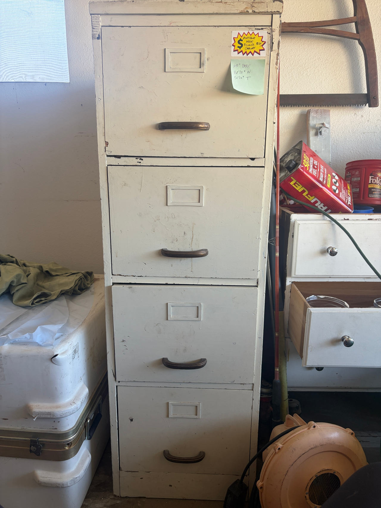 Vintage 4-Drawer Metal Filing Cabinet