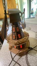 Vintage Lighted Wooden Windmill Decor - Image 3