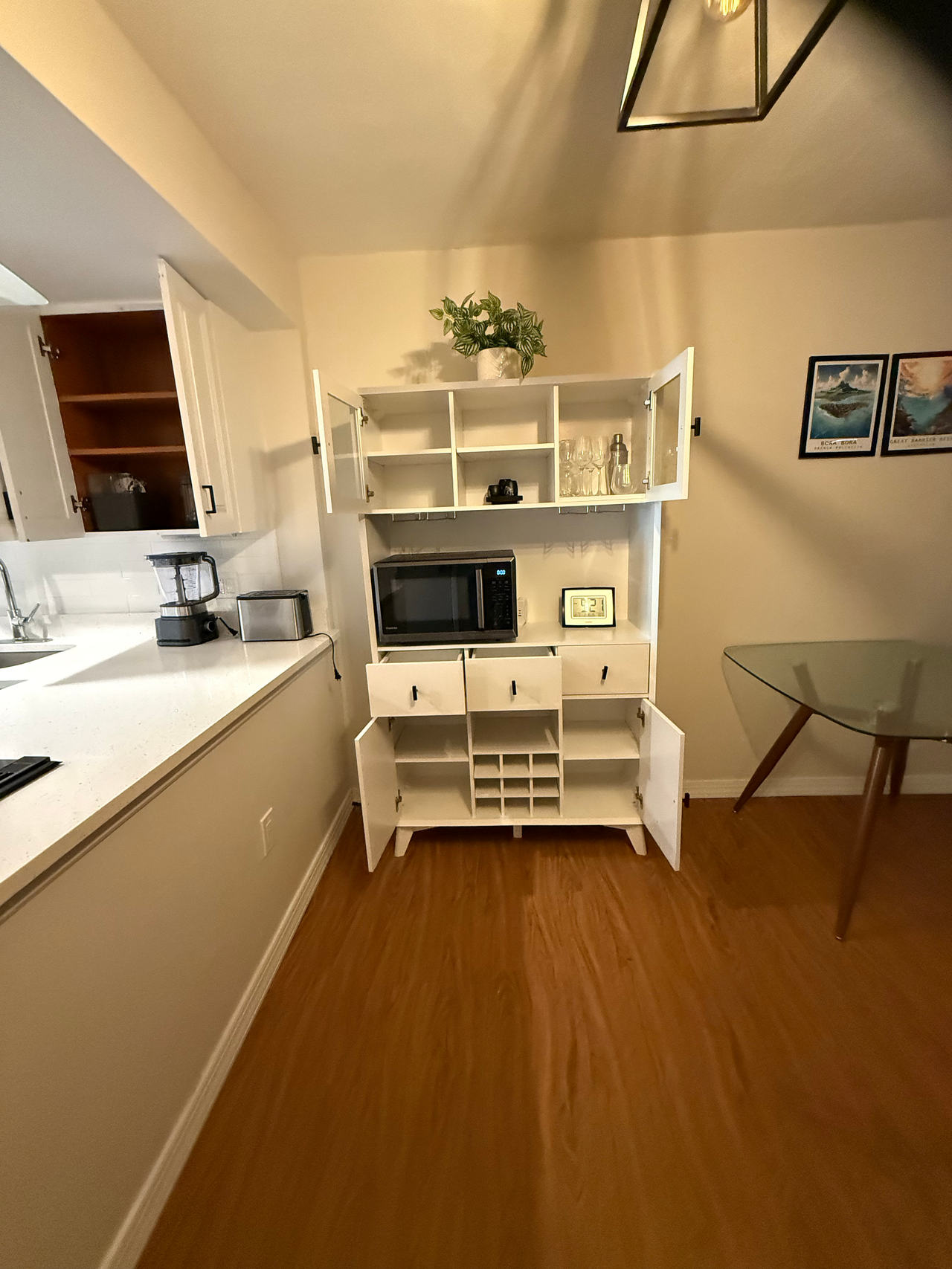 Walker Edison Mid Century Modern Kitchen Buffet Hutch