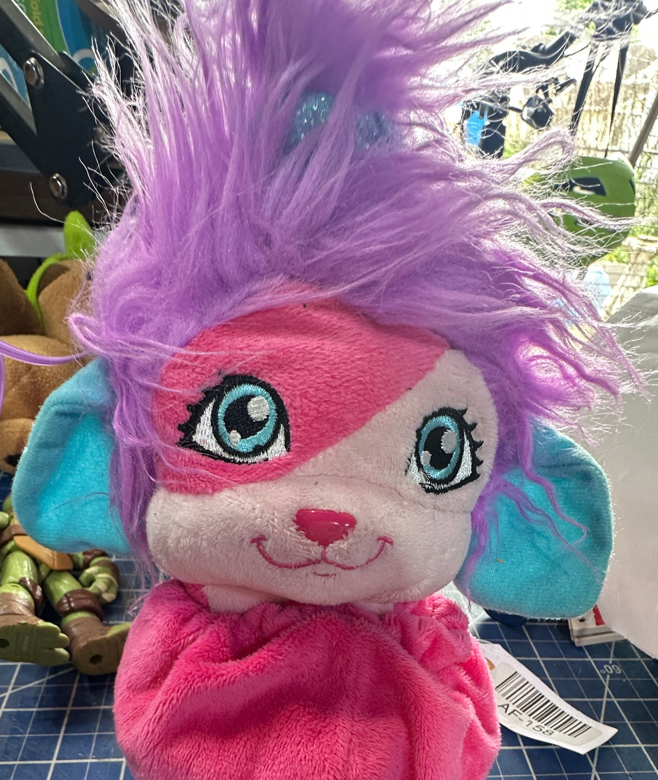 Popples retro transforming plush stuffed animal.  Pink purple. 205