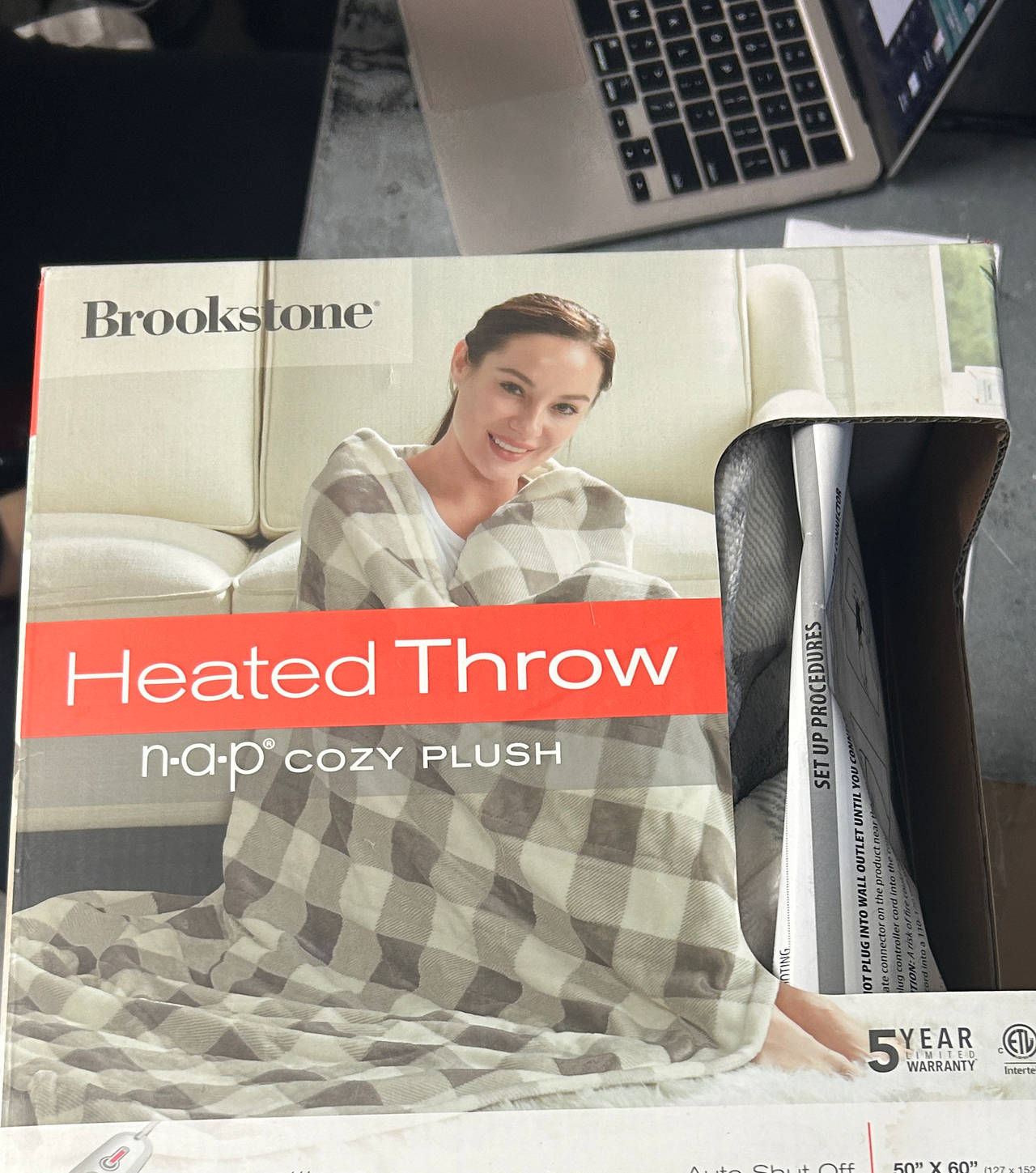 Brookstone n-a-p Cozy Plush Heated Throw