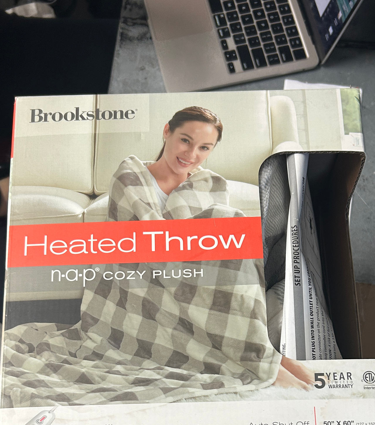 Brookstone n-a-p Cozy Plush Heated Throw
