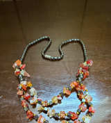 Multi-Strand Hematite and Carnelian Chip Necklace - Image 1