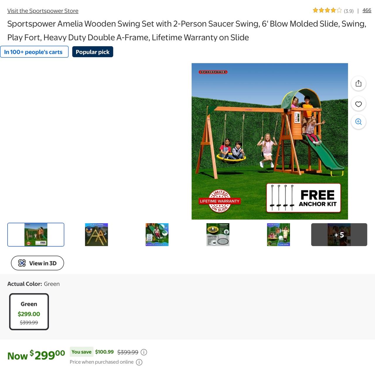 Sportspower Amelia Wooden Swing Set
