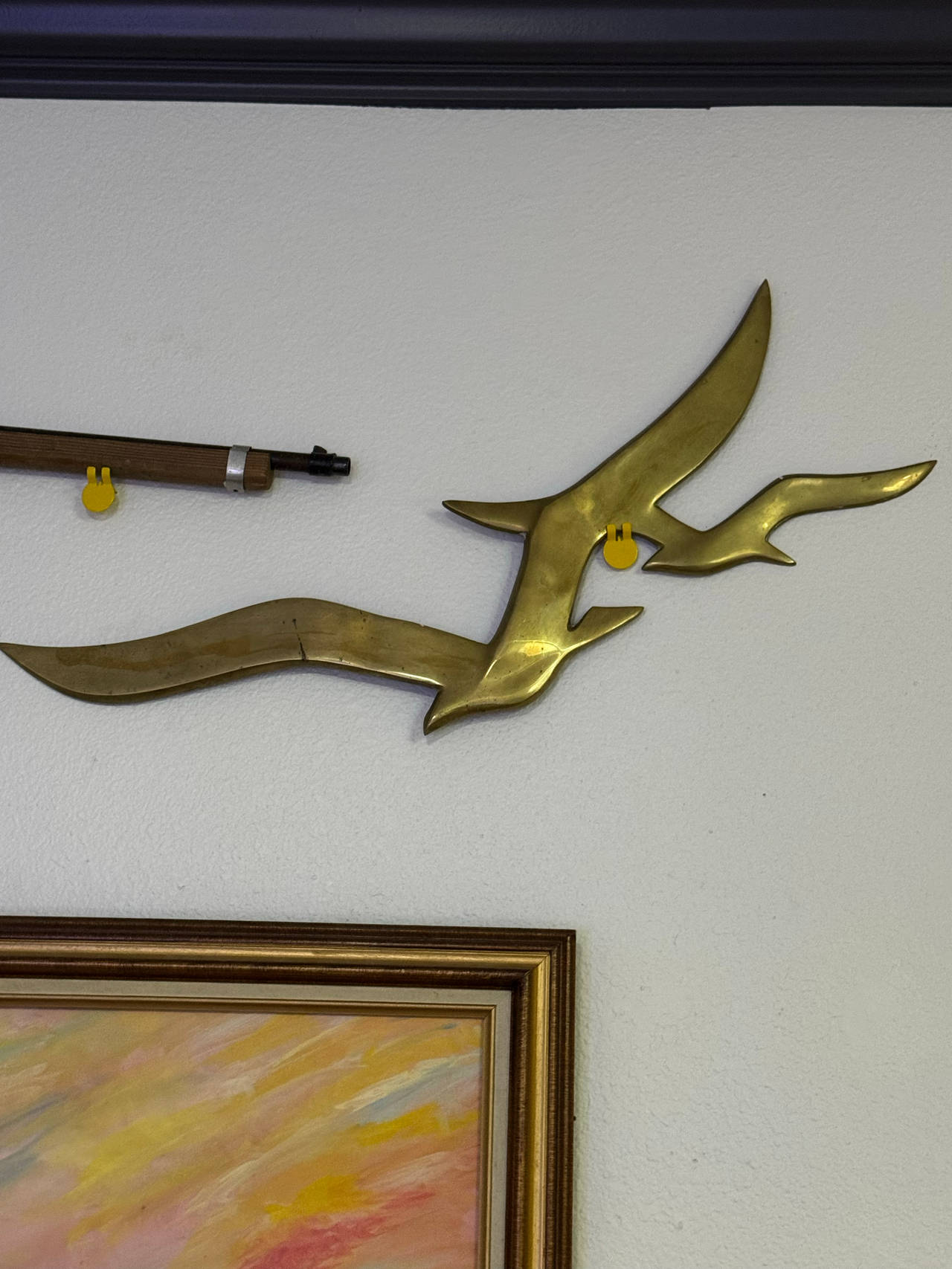Vintage Brass Seagull Wall Decor