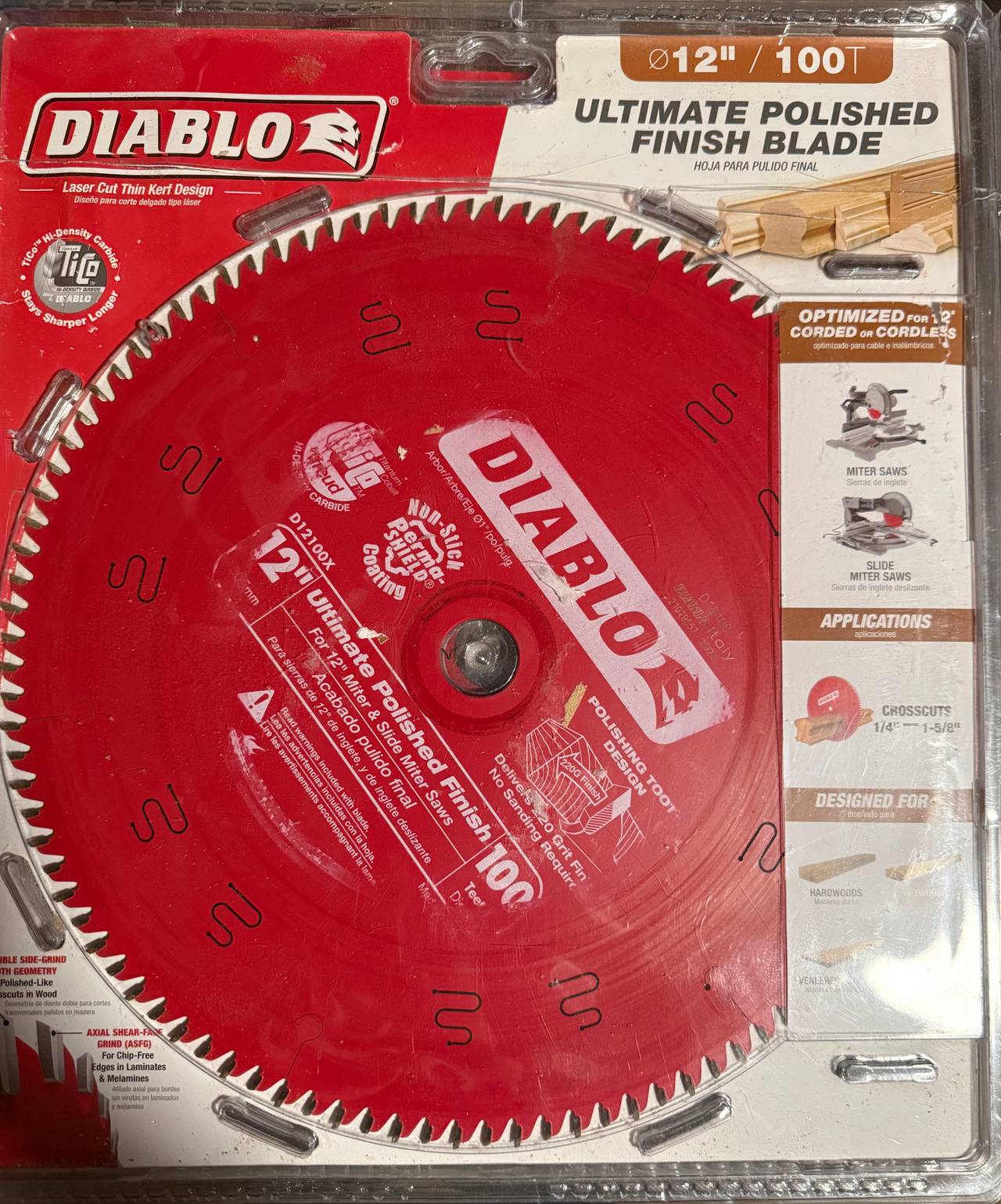 Diablo 12 in. x 100-Teeth Ultimate Polished Finish Circular Saw Blade