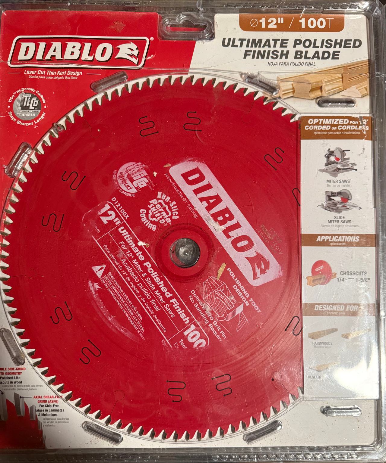 Diablo 12 in. x 100-Teeth Ultimate Polished Finish Circular Saw Blade