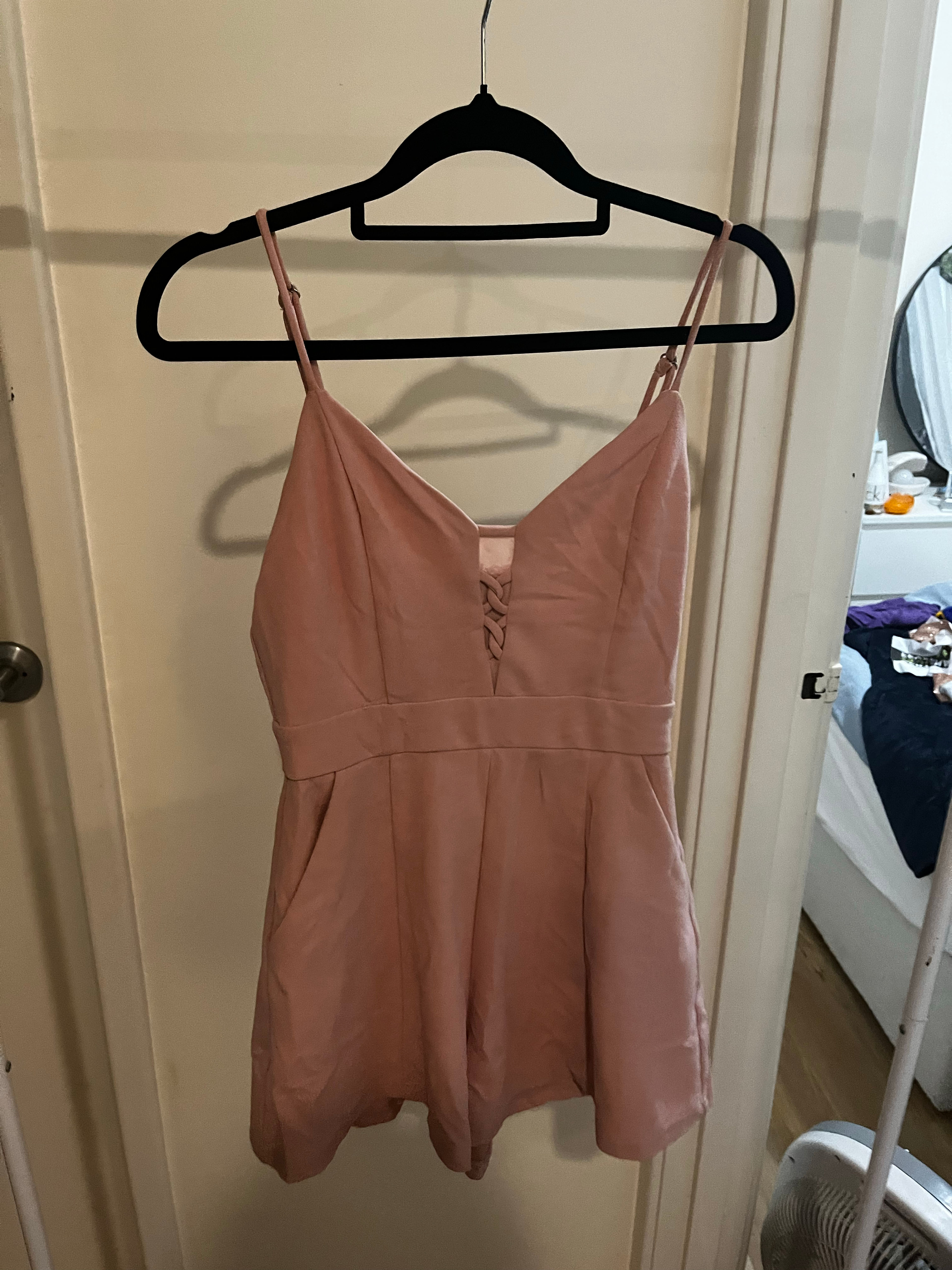 Kids Ava and ever Pink Lace Up Playsuit