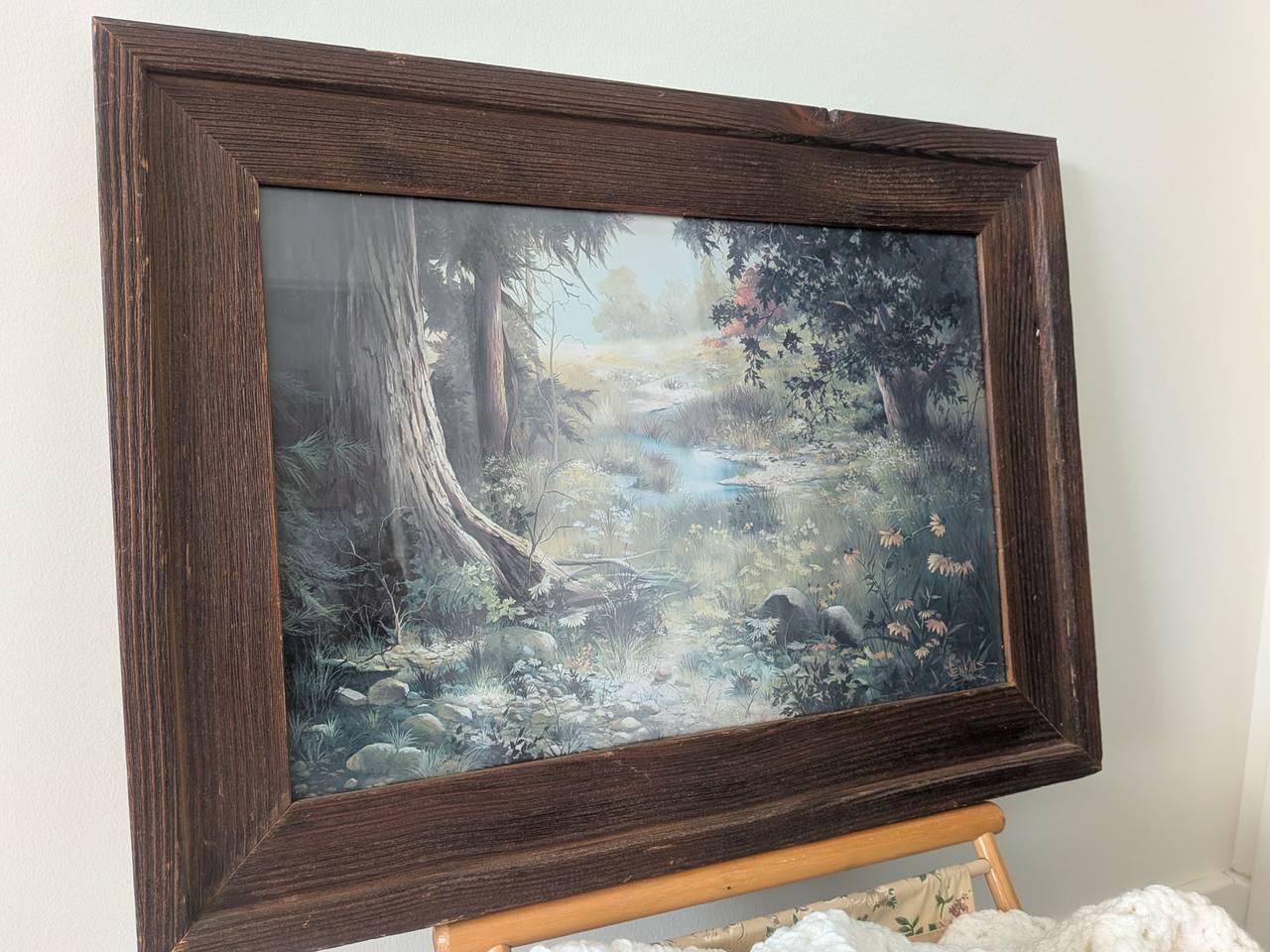Vintage Cottage Core Home Decor Forest Stream Framed Art Print Wall Art Jenkins