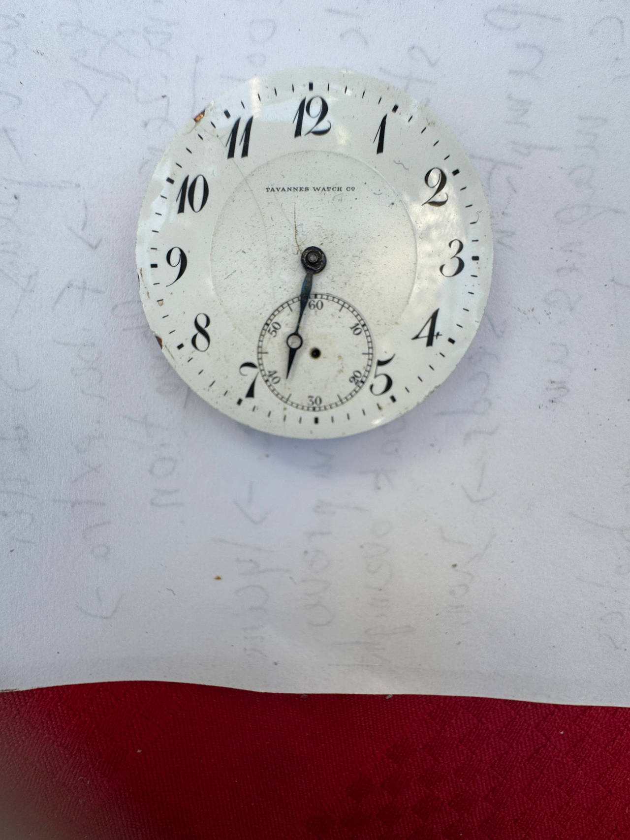 Tavannes pocket watch dial