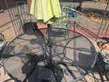 Metal Patio Dining Set with Cushions and Umbrella - Image 5