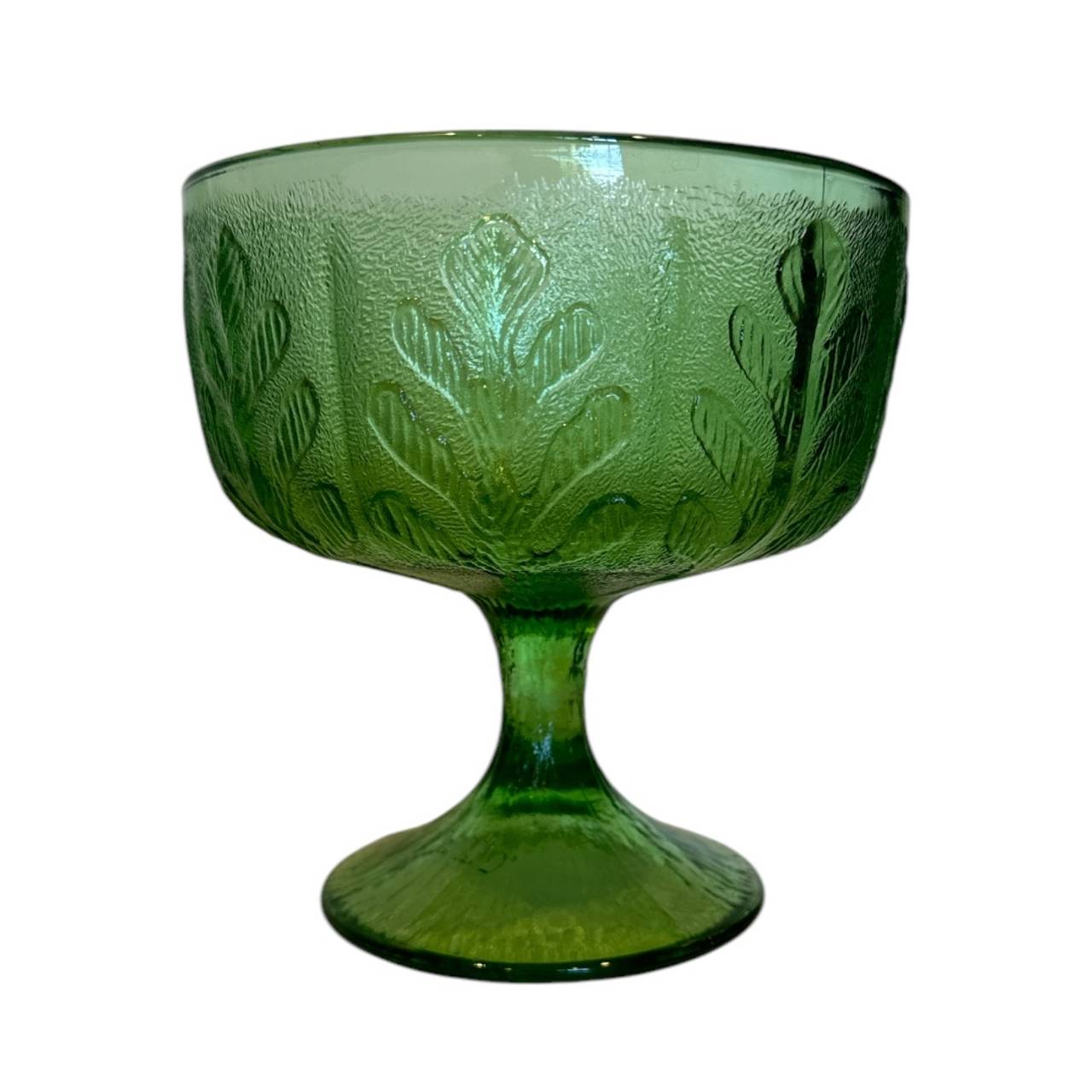 Vintage Green Glass Compote