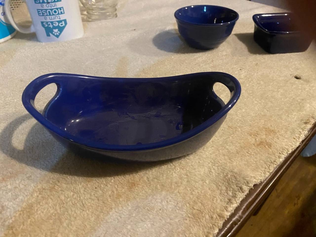 Rachael Ray Blue Handled Stoneware Casserole Dish