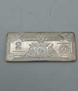 American Mint 1896 $2 Educational Note 1 oz Silver Clad Bar - Image 2