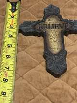 Vintage Ornate Wall Cross Plaque Set of 3 - Image 2