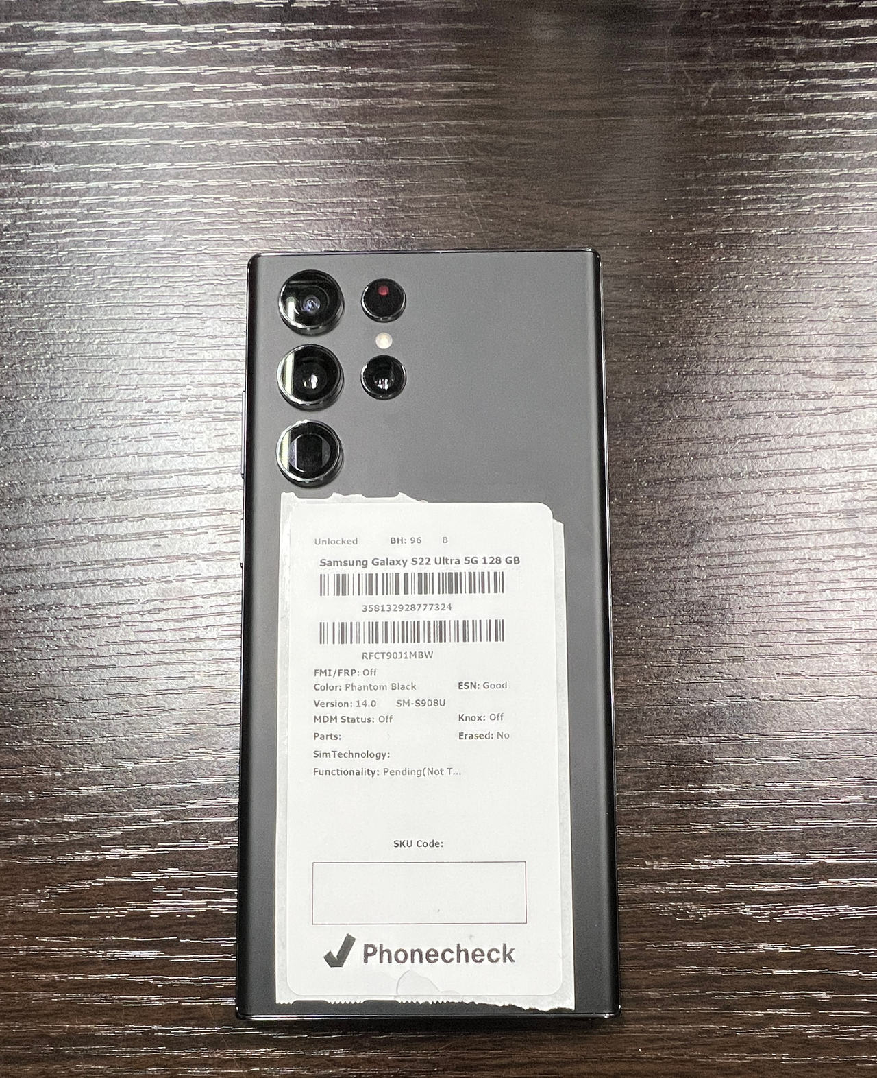 Samsung Galaxy S22 Ultra 5G 128GB Phantom Black