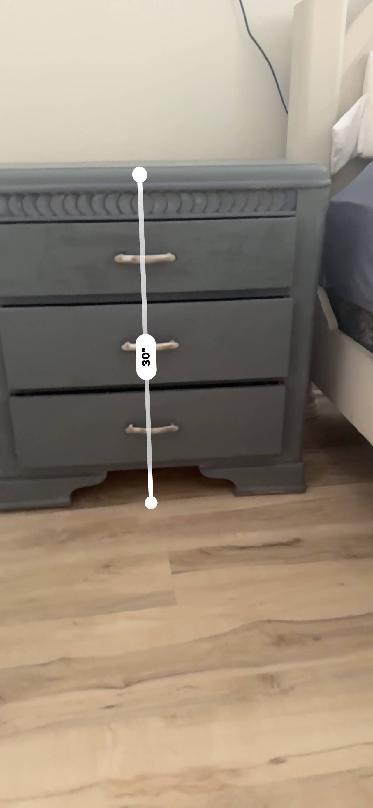 2 Blue-Gray 3-Drawer Nightstands