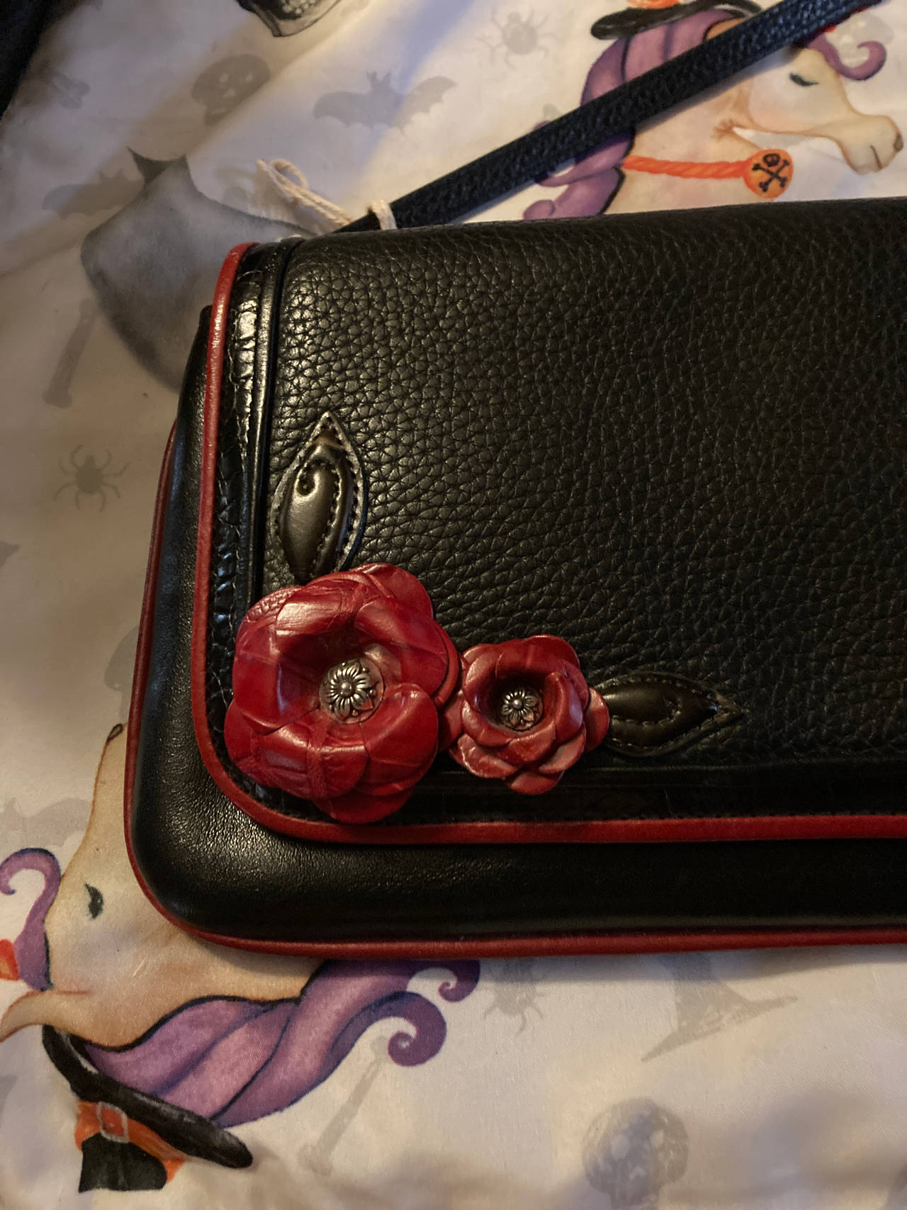 Coach Leather Crossbody BagBlack and Red Brighton Leather organizer crossbody

