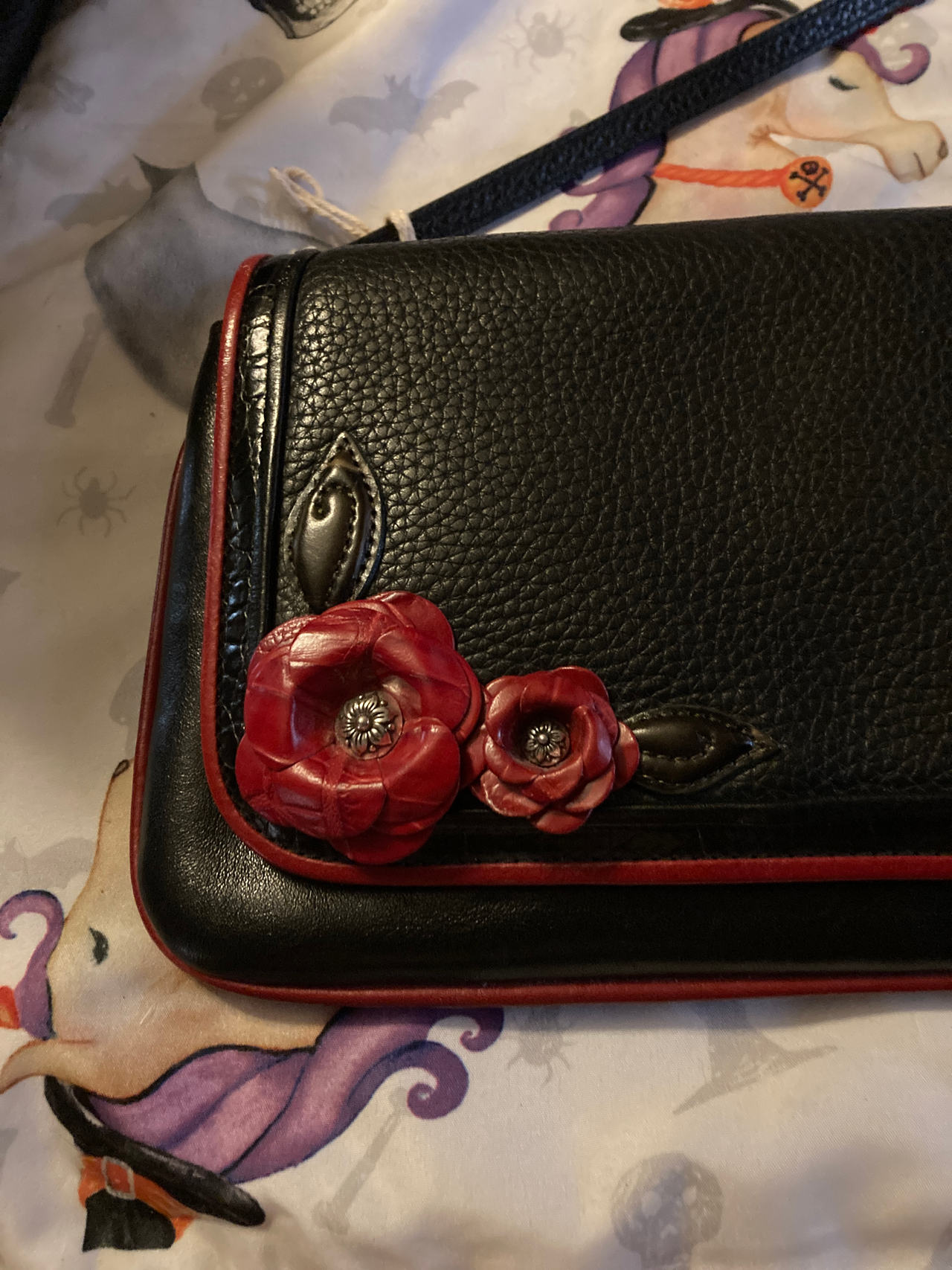 Coach Leather Crossbody BagBlack and Red Brighton Leather organizer crossbody

