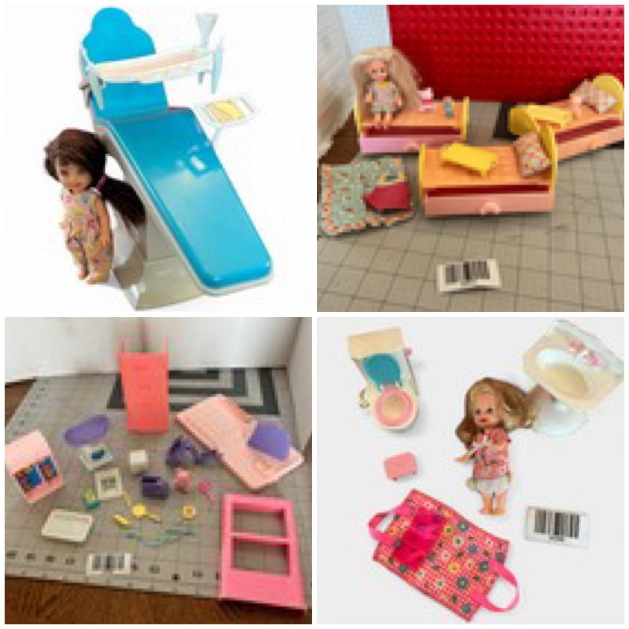 Vintage Barbie Kelly Doll Playset Lot 4 sets as shown