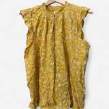 Yellow Floral Sleeveless Blouse - Image 1