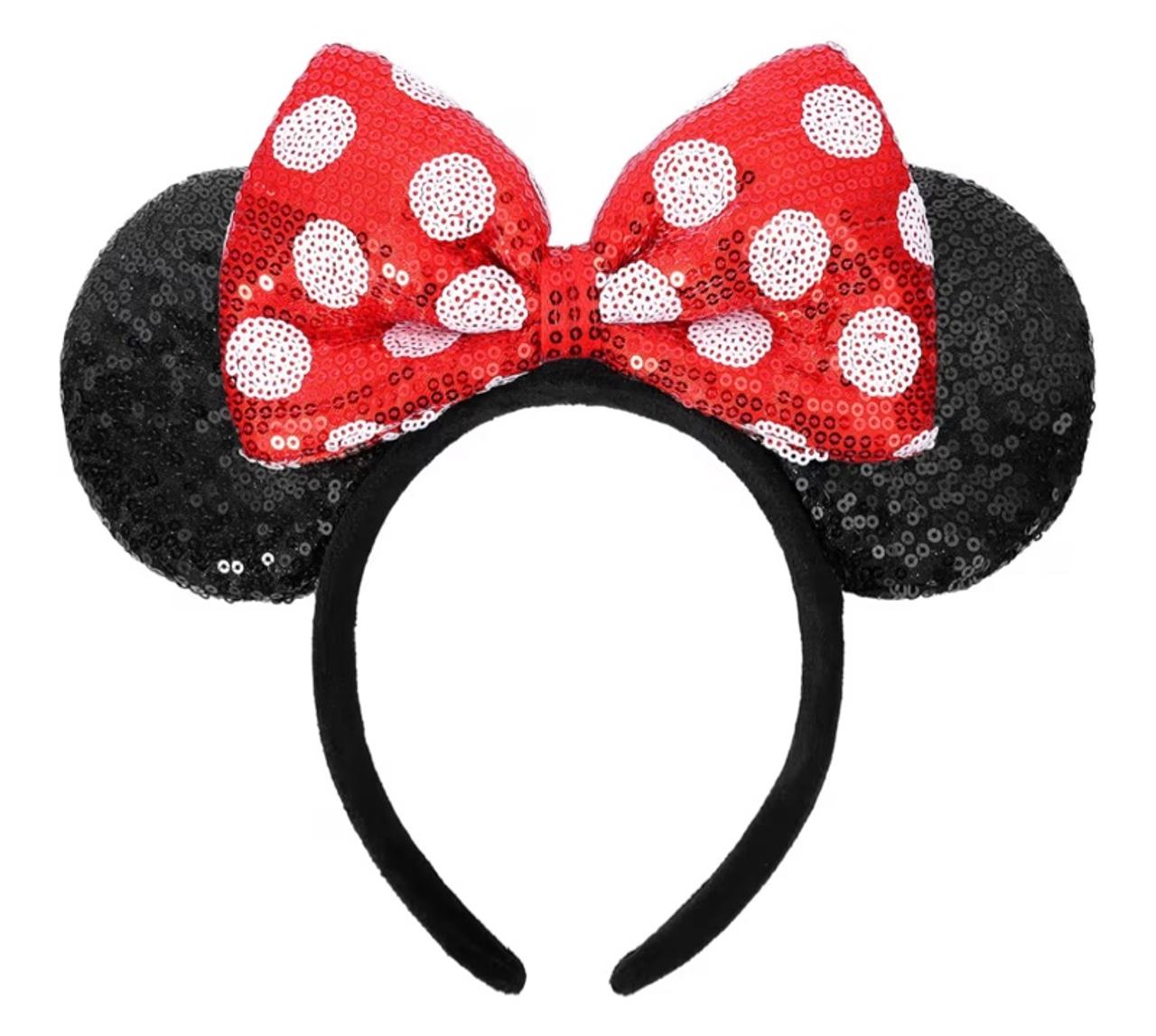 Mouse Ears Headbands, Sequin Mouse Ears, Polka Dots Shiny Bow Headband for Women