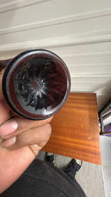 Fenton Iridescent Ribbed Blue Carnival Swung Vase - Image 3