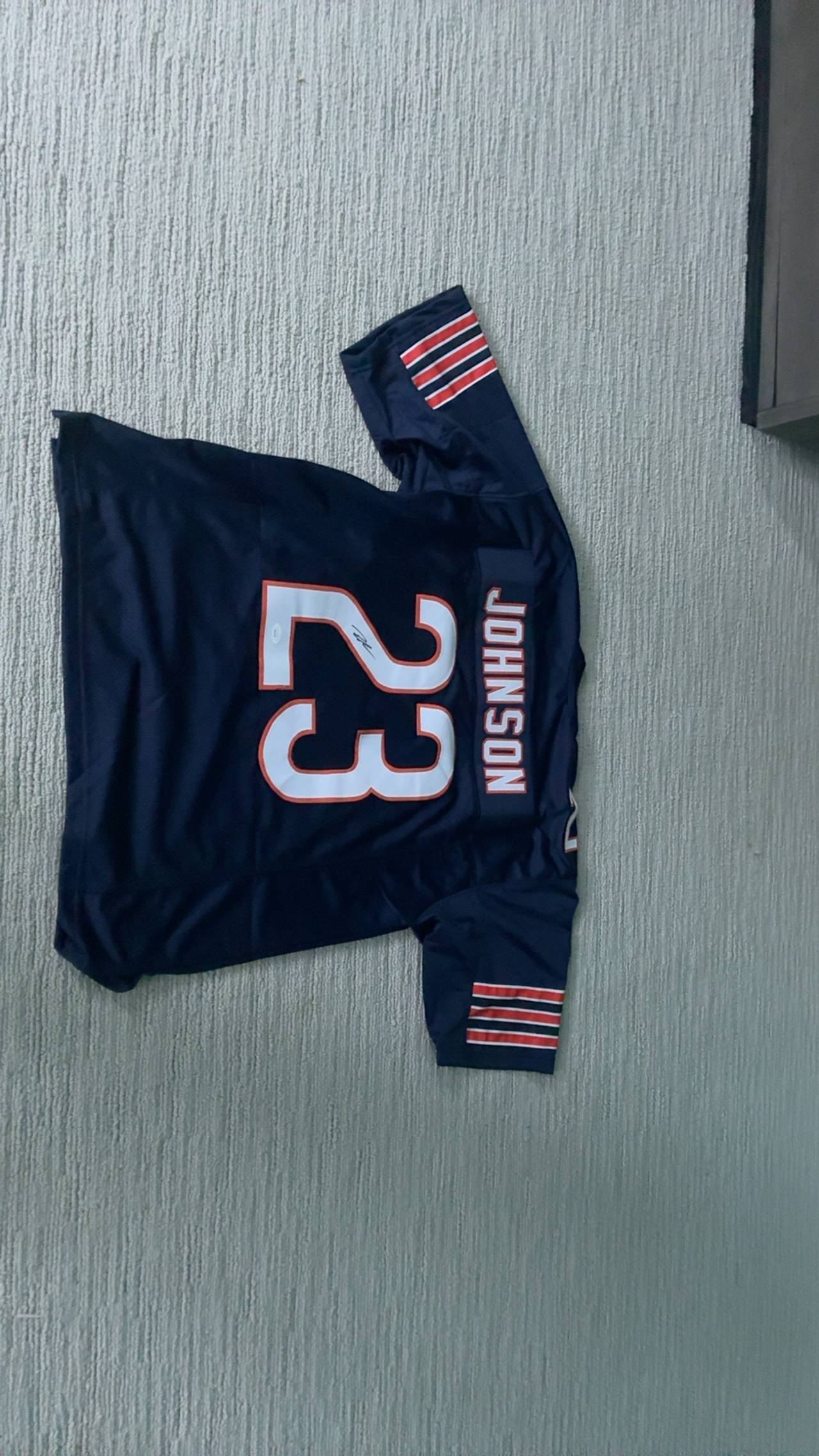 Nike New England Patriots Ted Johnson Signed Navy Football Jersey