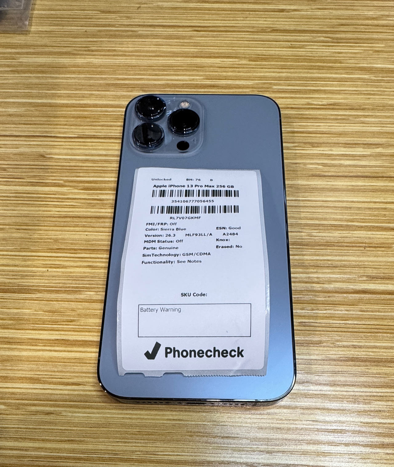 Apple iPhone 13 Pro Max 256GB Sierra Blue Unlocked