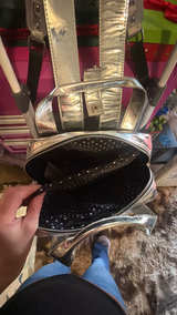 Disney Mickey Mouse Silver Metallic Backpack - Image 5
