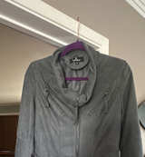 Lulus Grey Vegan Suede Moto Jacket - Image 1