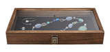 MOOCA Wooden Jewelry Display Case with Tempered Glass Lid and Removable Black - Image 3