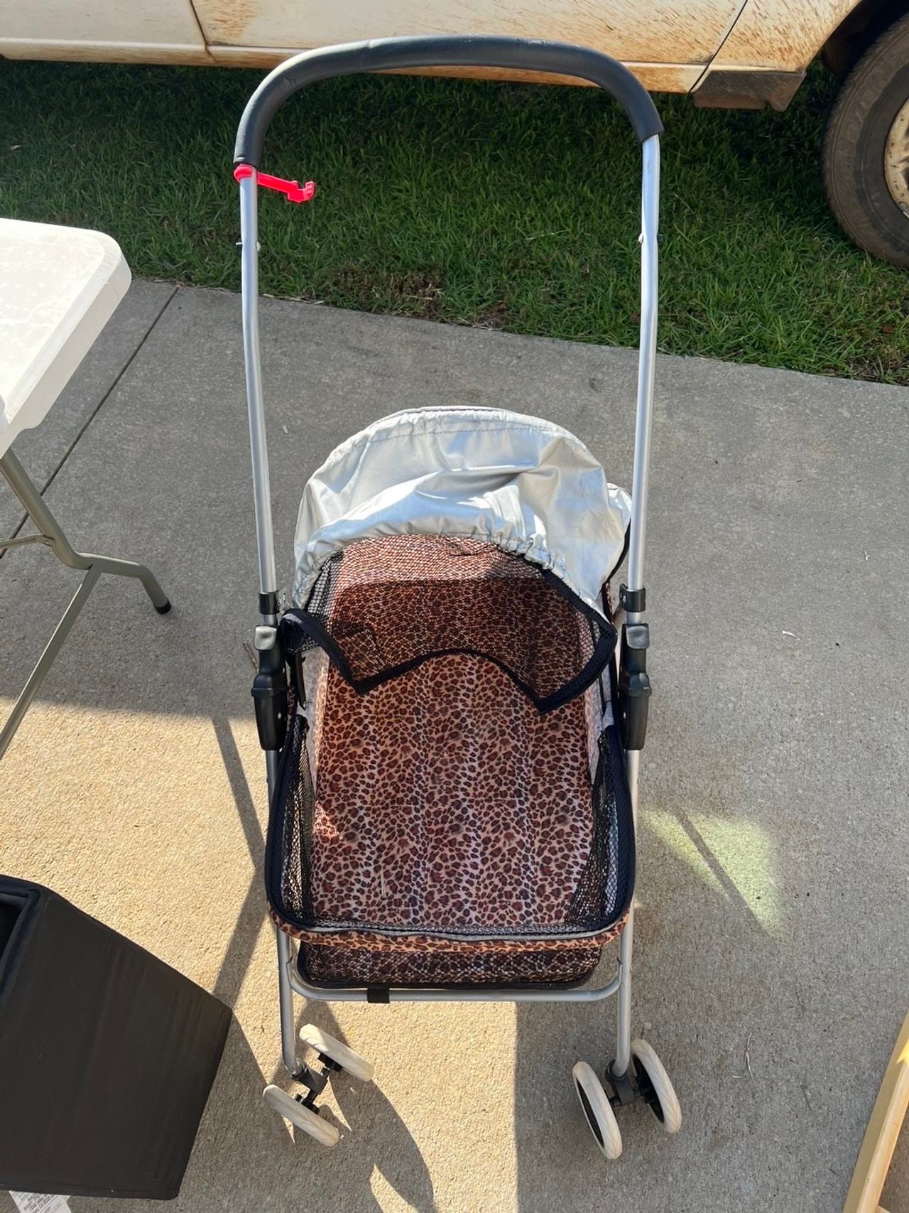 Leopard Print Pet Stroller